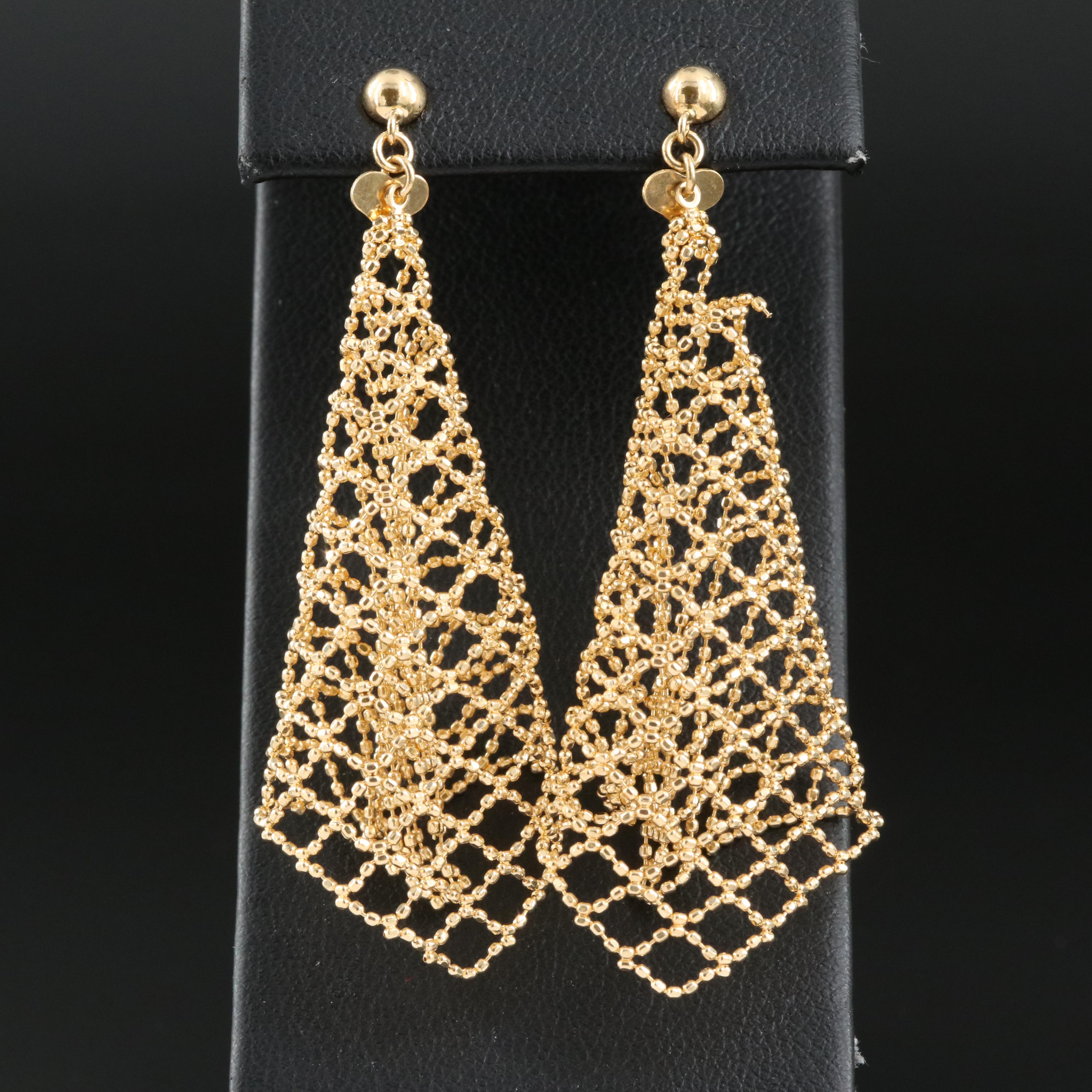 18K Woven Bead Chain Earrings EBTH