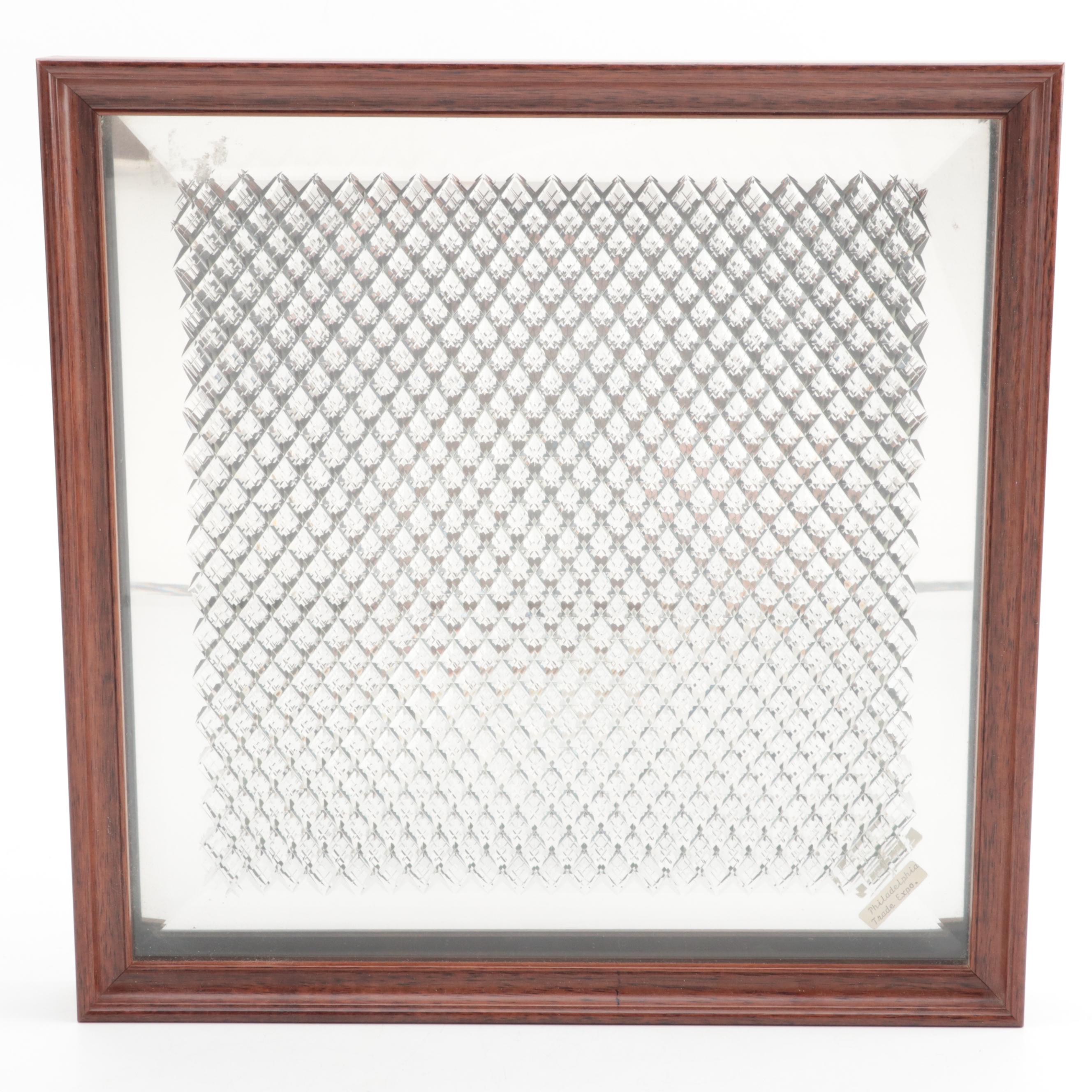 Diamond Cut Beveled Glass Mirror in Shadowbox Frame EBTH