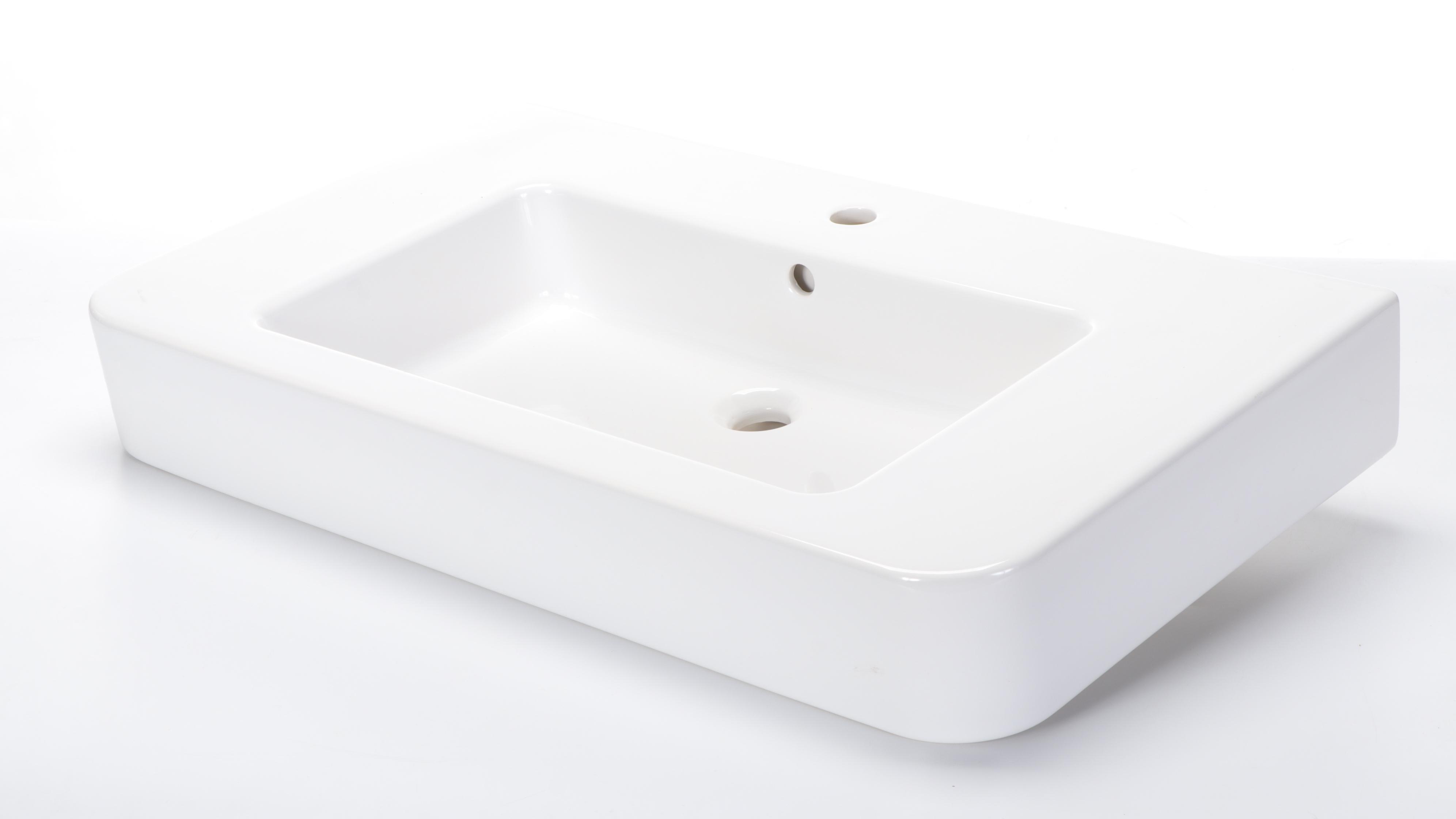 White Porcelain Bathroom Sink with Brass PopUp Drain EBTH