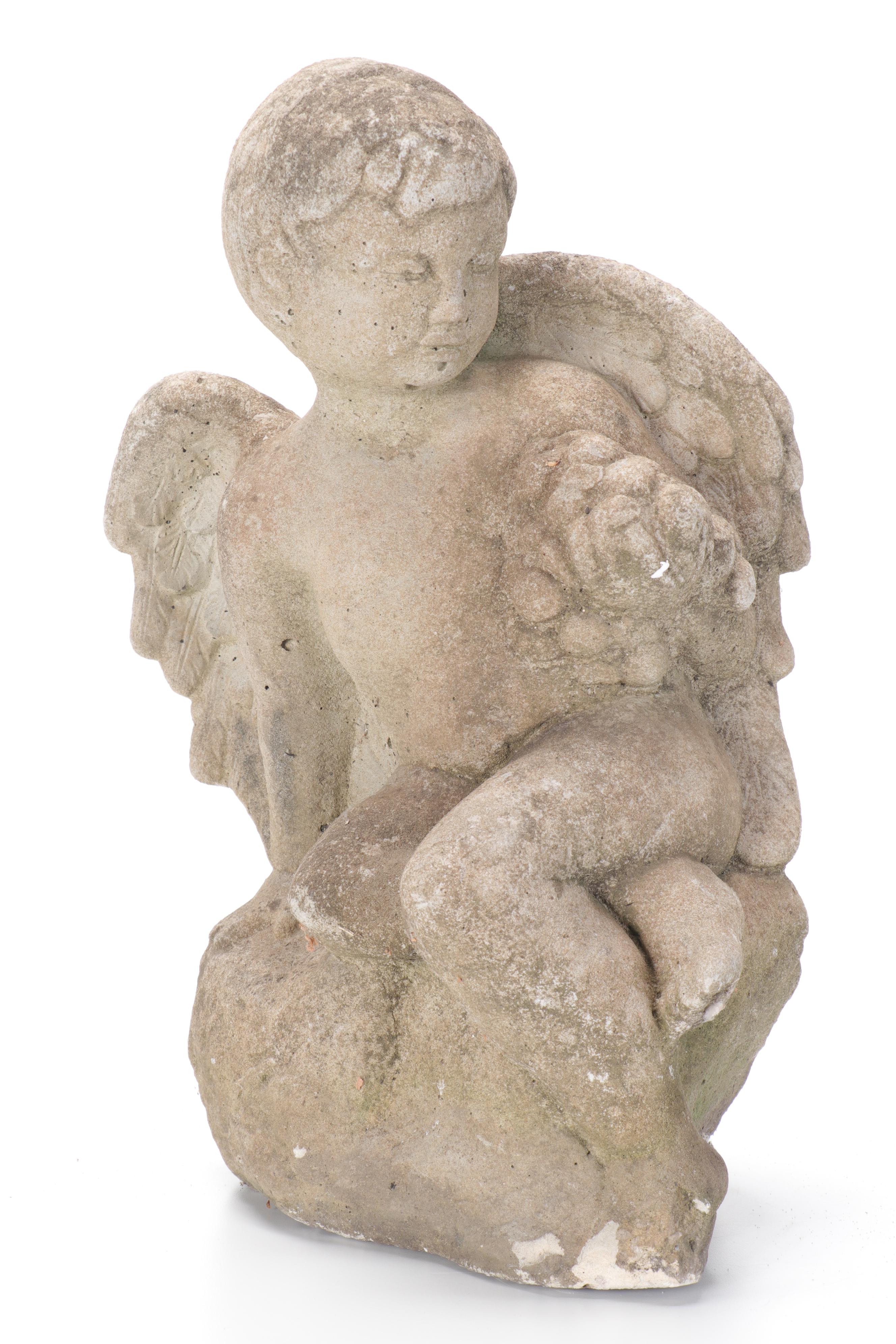 Cast Concrete Cupid Garden Statues EBTH