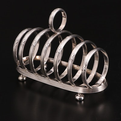 Berndorf Austrian Silver Plate Reed-and-Tie Toast Rack, Early 20th Century
