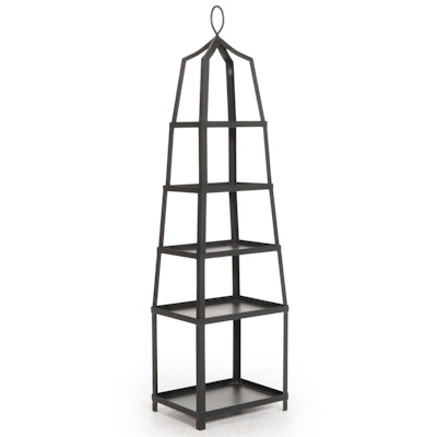Contemporary Five-Tier Metal Stacking Display Shelf