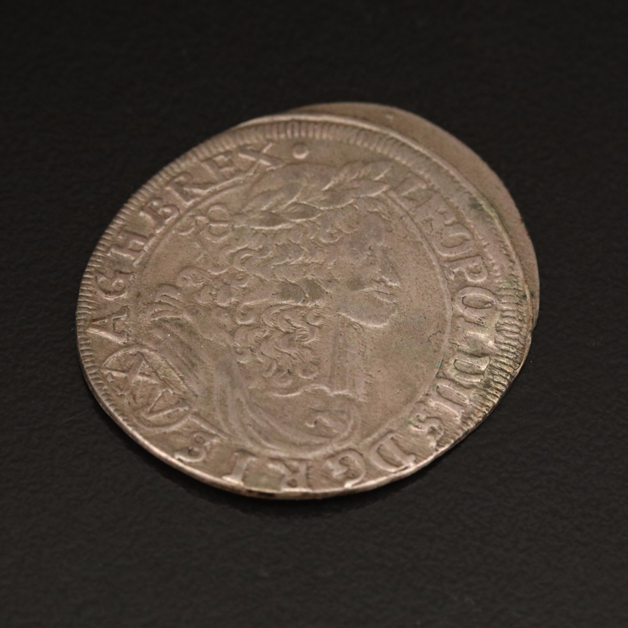 1685 Austria 15-Kreuzer Silver Coin of Leopold I, "Hogmouth"