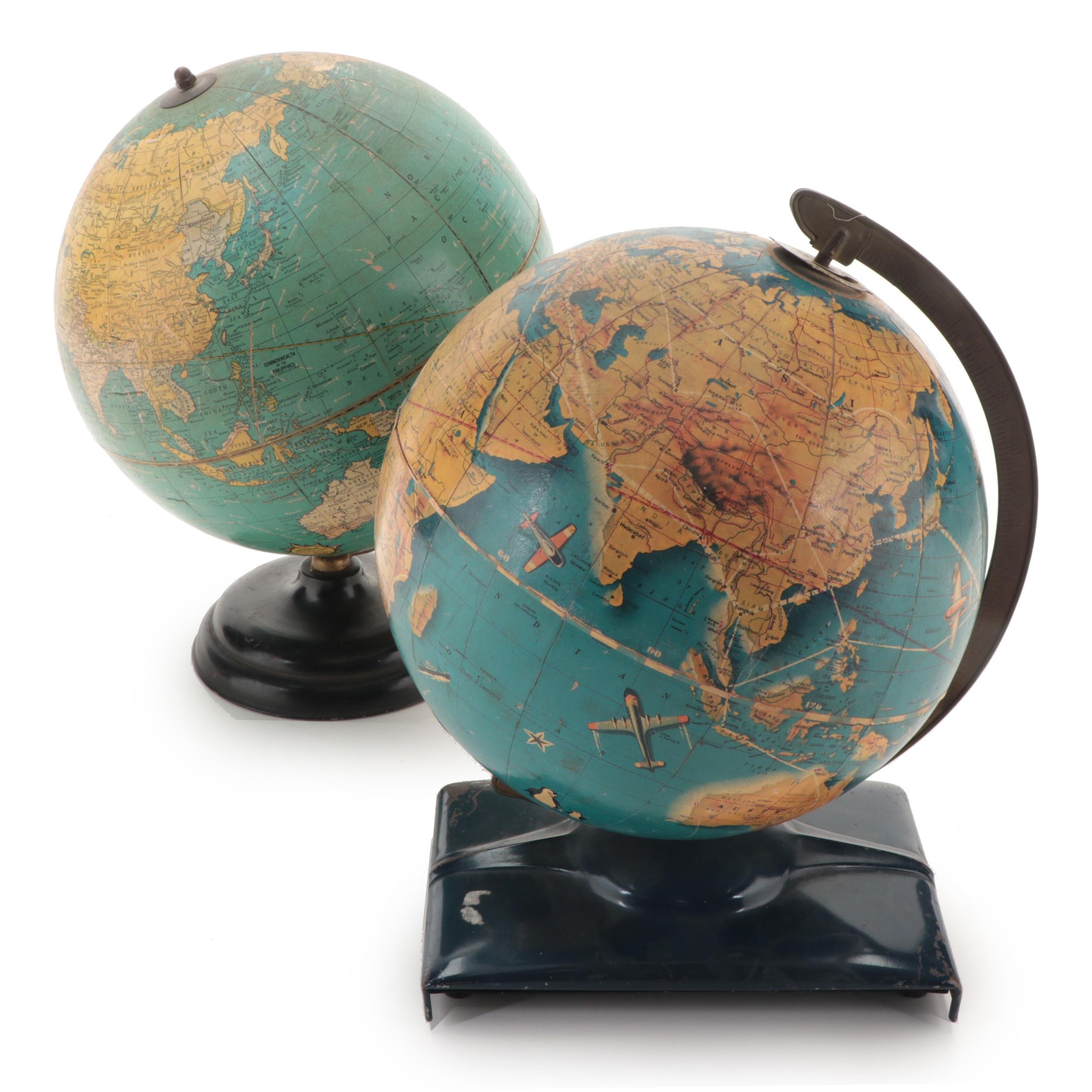 The George F. Cram Co. And Replogle Desk Globes, Mid-20th Century | EBTH