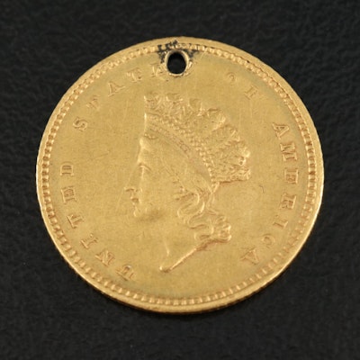 1854 Type II Indian Head Princess $1 Gold Coin