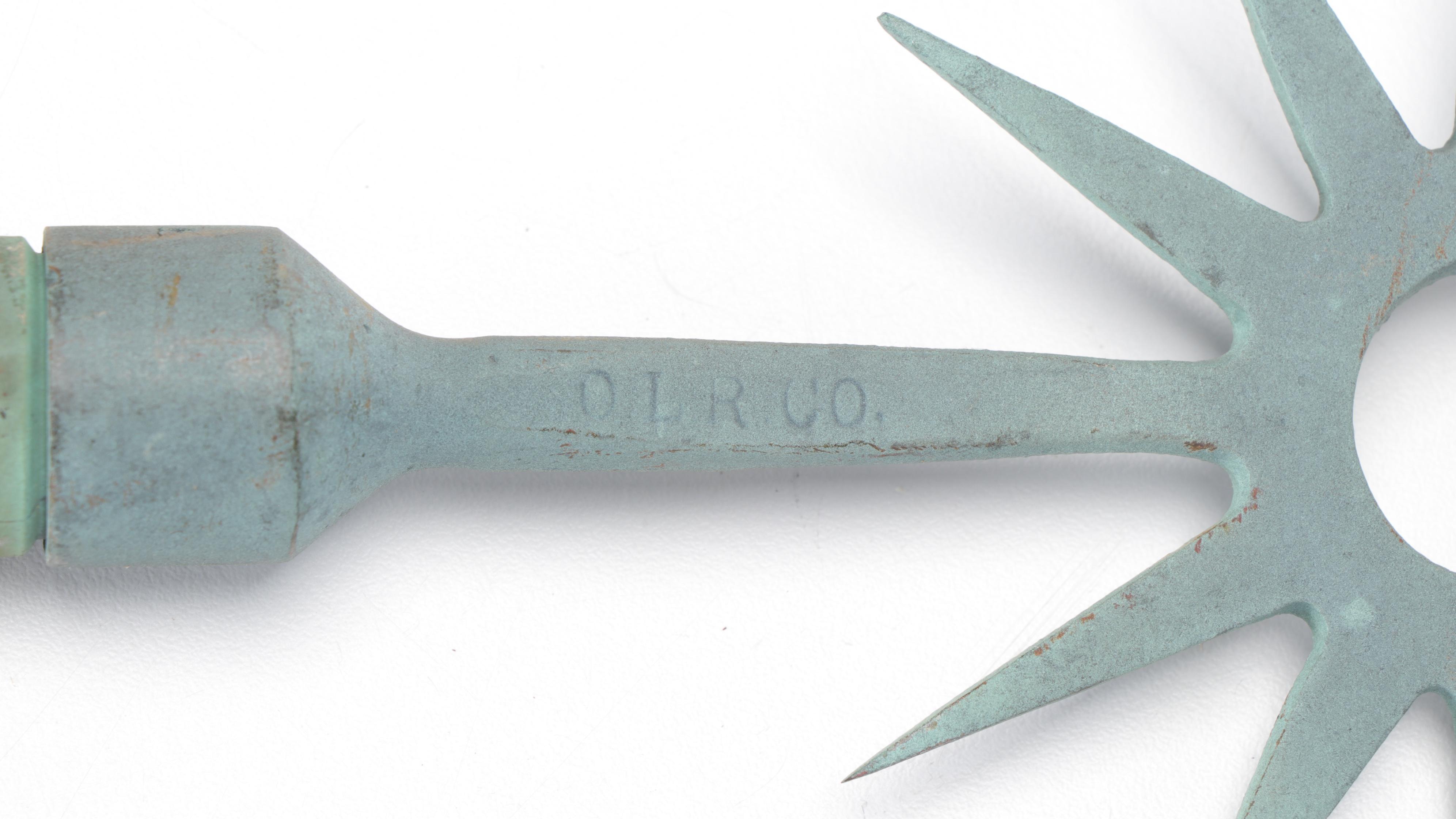 OLR Co. Wrought Iron Lightning Rod Roof Spike, Early to Mid 20th