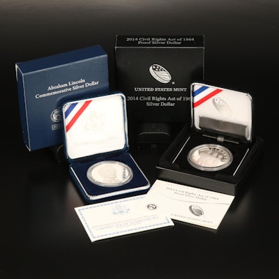 Two Modern U.S. Commemorative Silver Dollar Proof Coins