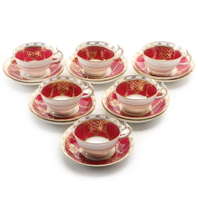The English Antique Shop Porcelain Teacups and Saucers