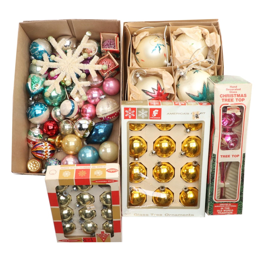 Franke, Shiny Brite and Other Ornaments and Christmas Tree Topper