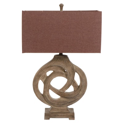 Contemporary Resin Driftwood Knot Table Lamp