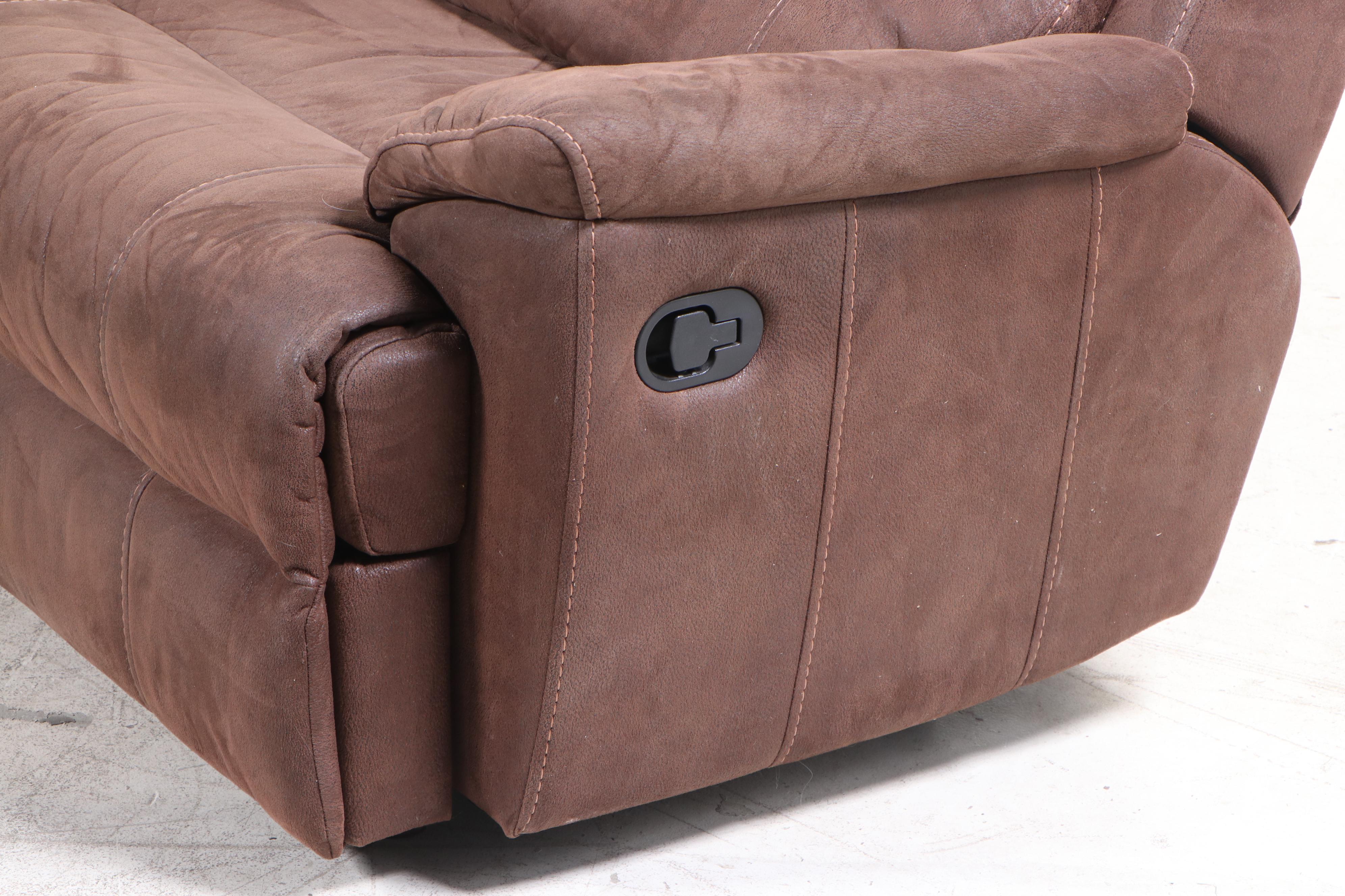 SixPiece Man Wah Furniture FauxLeather TripleReclining Sectional