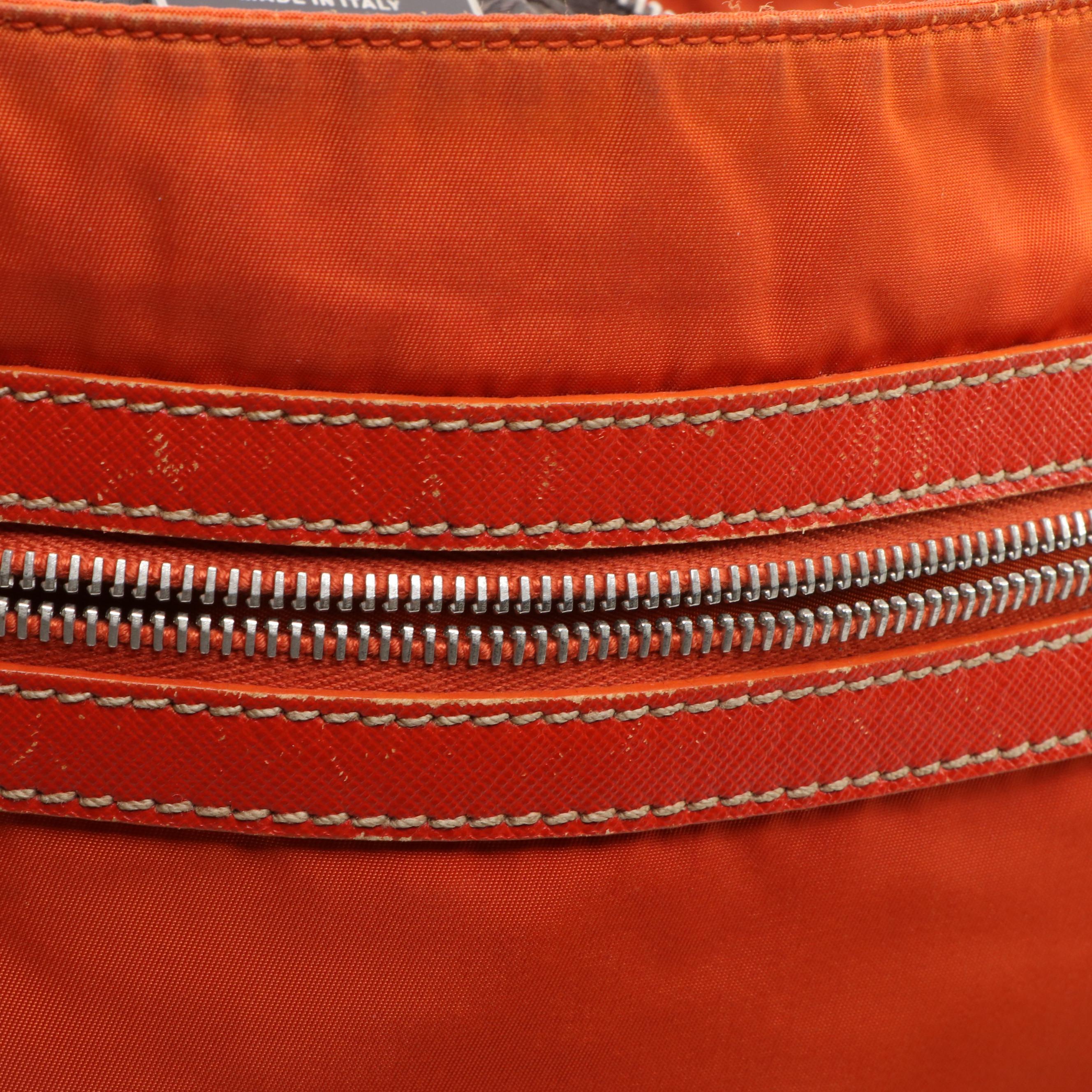 Prada Nylon Flat Crossbody Bag with Saffiano Leather Trim EBTH