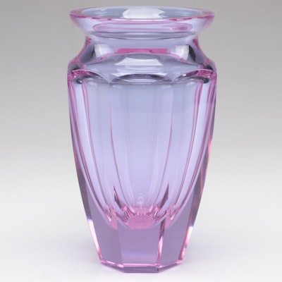 Moser "Eternity" Faceted Cut Alexandrite Czech Crystal Vase, Late 20th Century