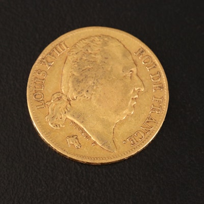 1824-A France Twenty Francs Gold Coin