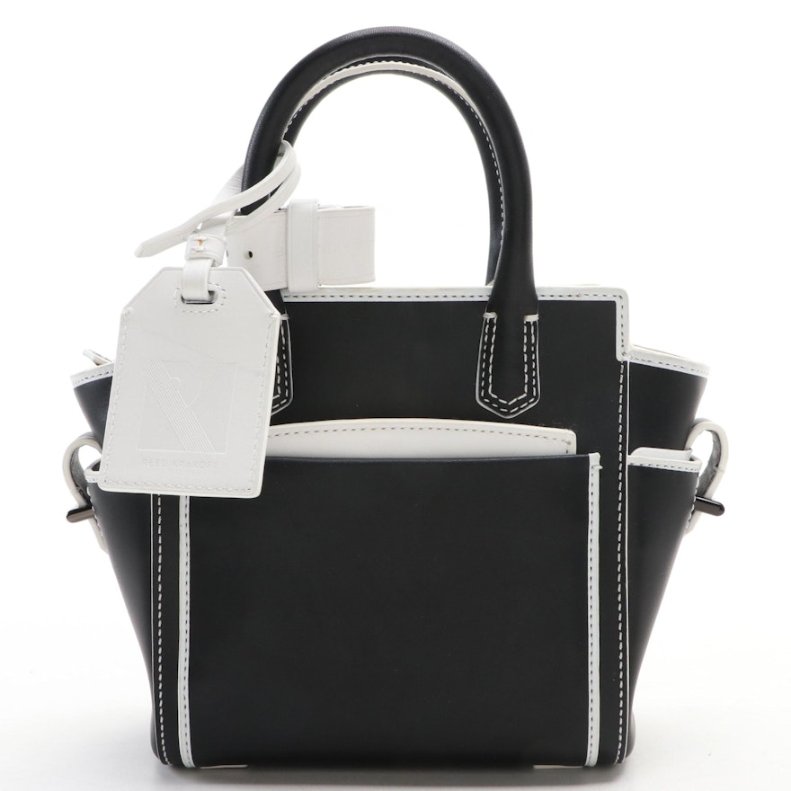 Reed Krakoff Bicolor Leather Top Handle Bag with Detachable Strap