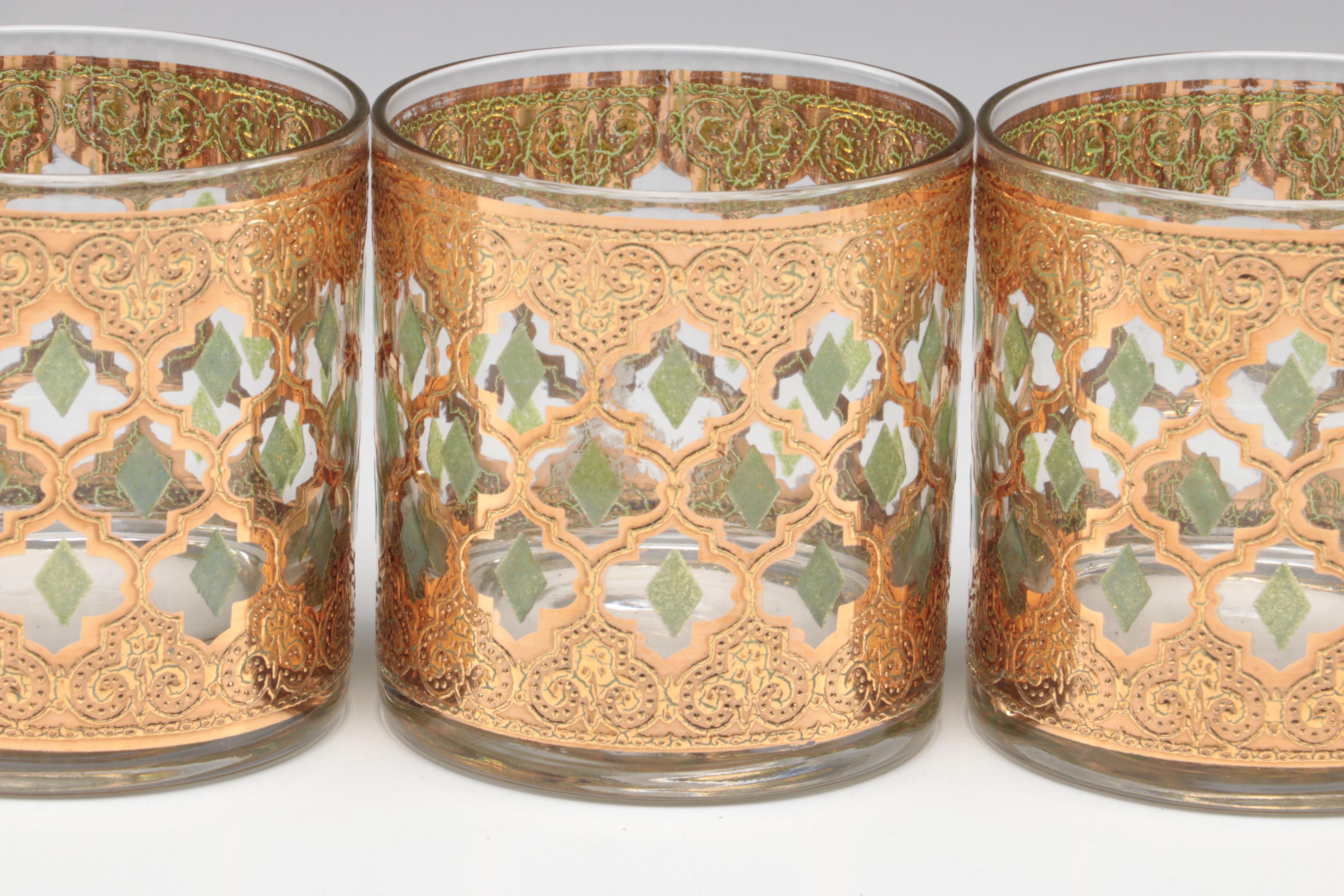 Culver "Valencia" Ice Bucket, Double Old Fashioned Glasses and Tumblers