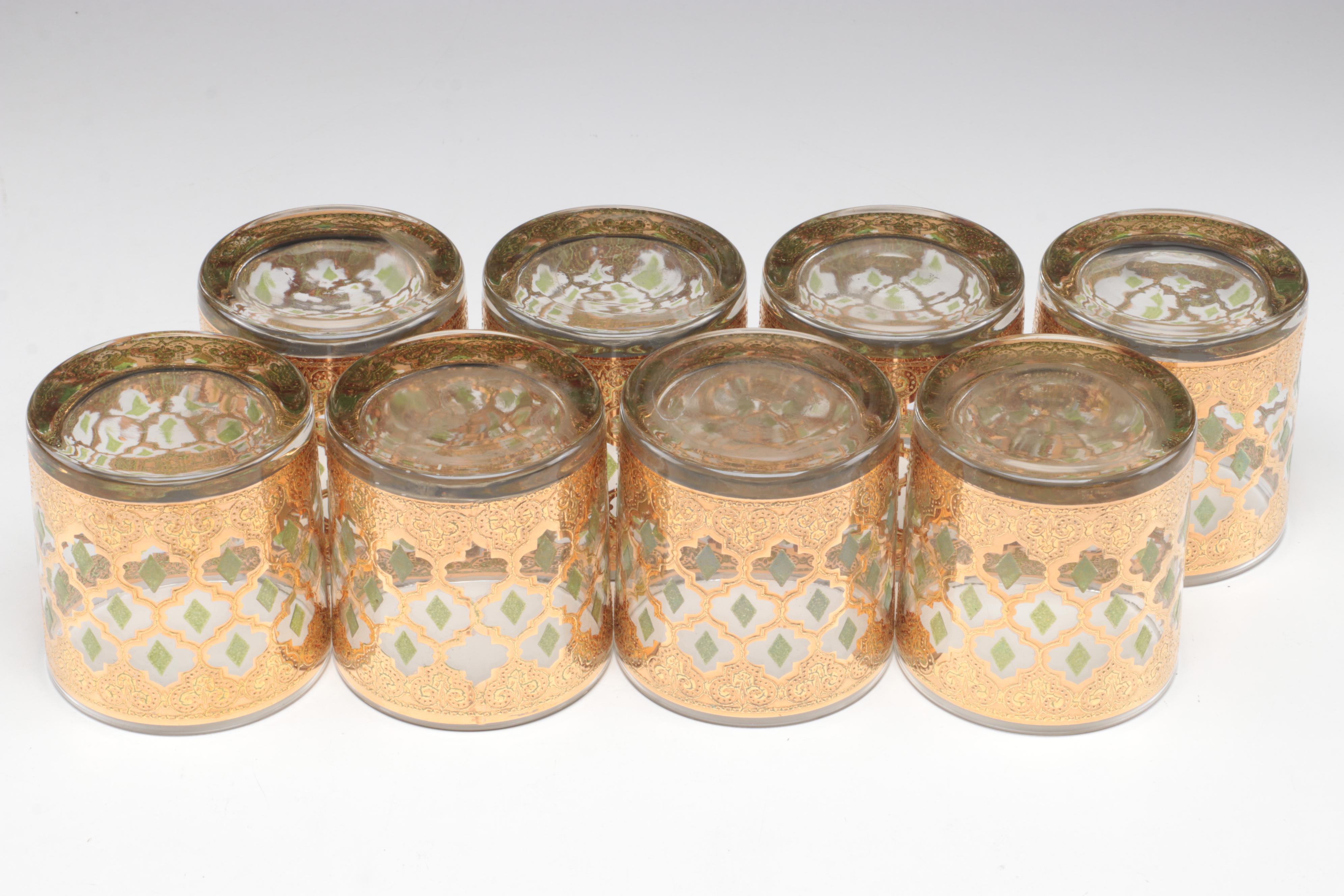 Culver "Valencia" Ice Bucket, Double Old Fashioned Glasses and Tumblers