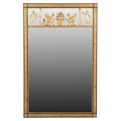 Neoclassical Style Gilt and Ebonized  Mirror
