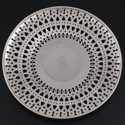 Alvin Sterling Silver Reticulated Sandwich Serving Tray