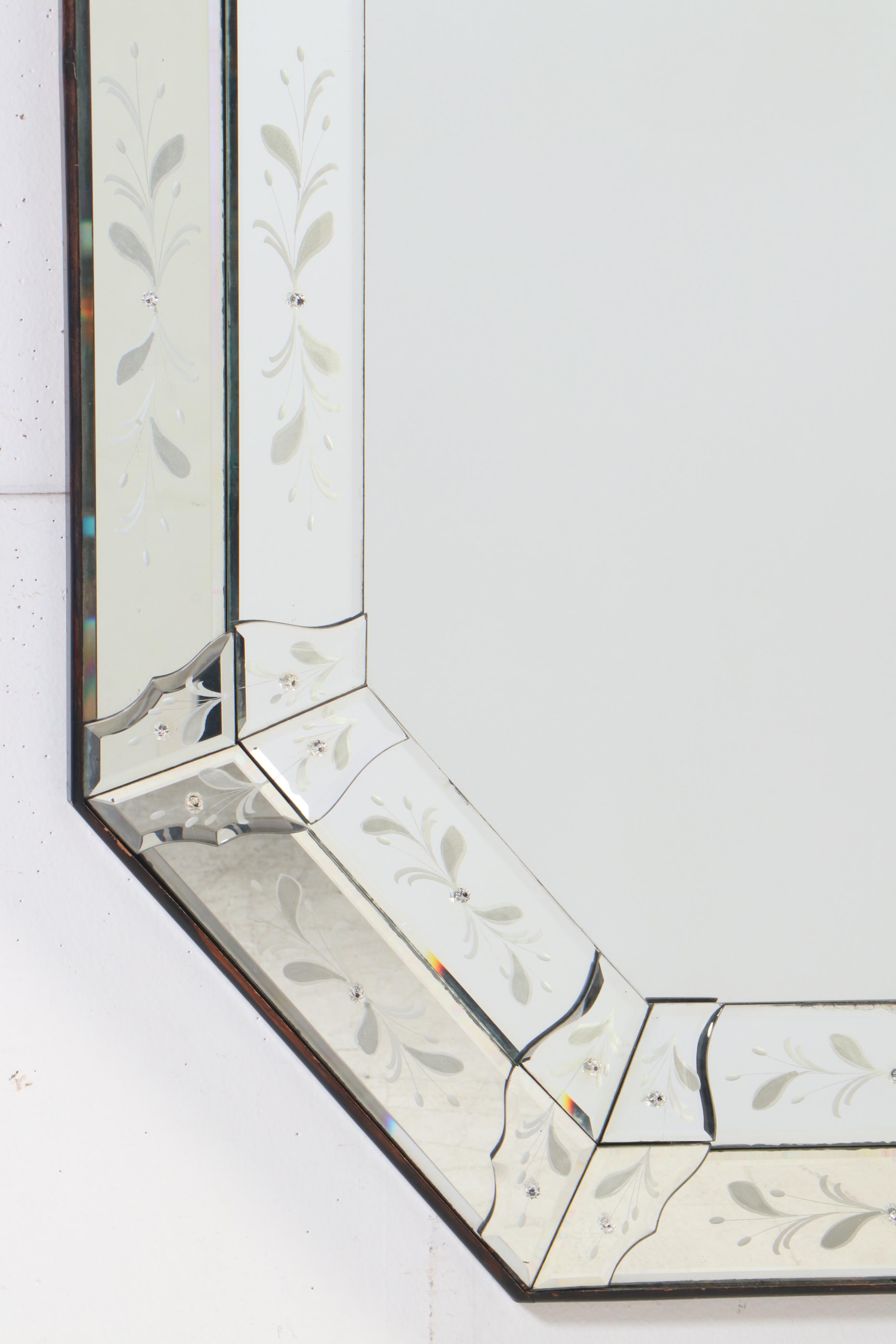 Style ReverseEtched and Beveled Glass Mirror EBTH