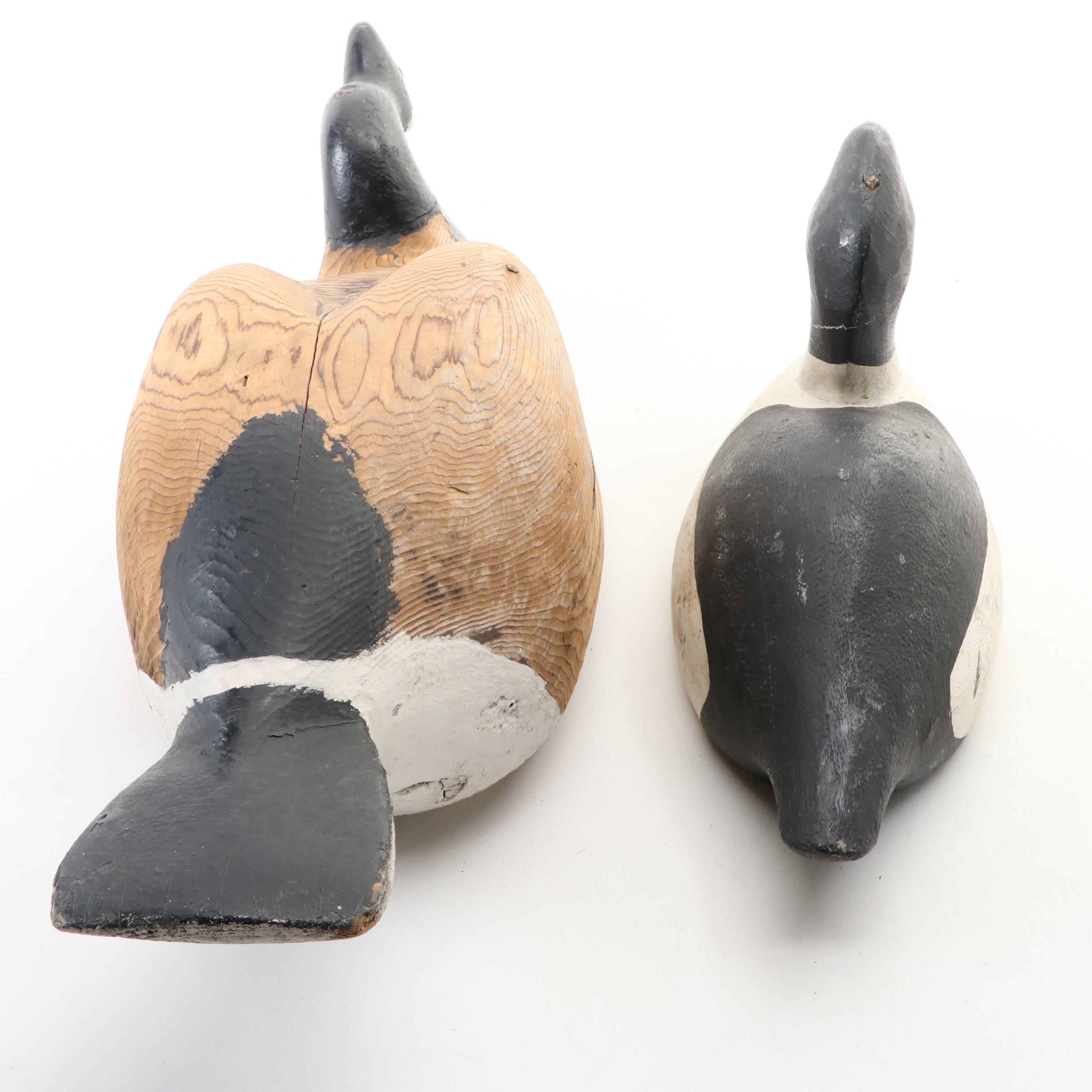 Canada Goose and Common Goldeneye Duck HandPainted Wood Decoys EBTH