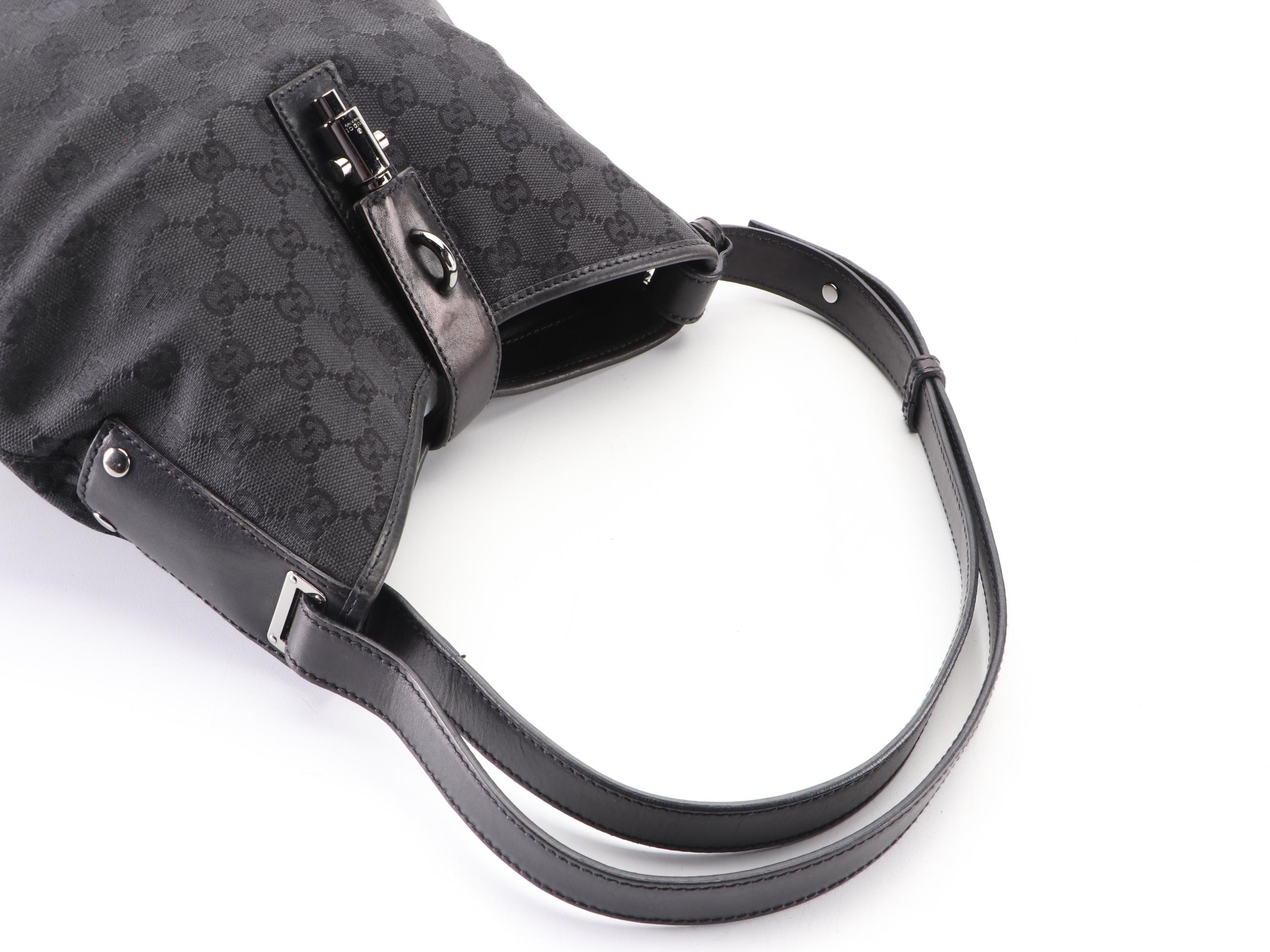 Gucci Piston Lock Shoulder Bag in GG Canvas and Leather EBTH