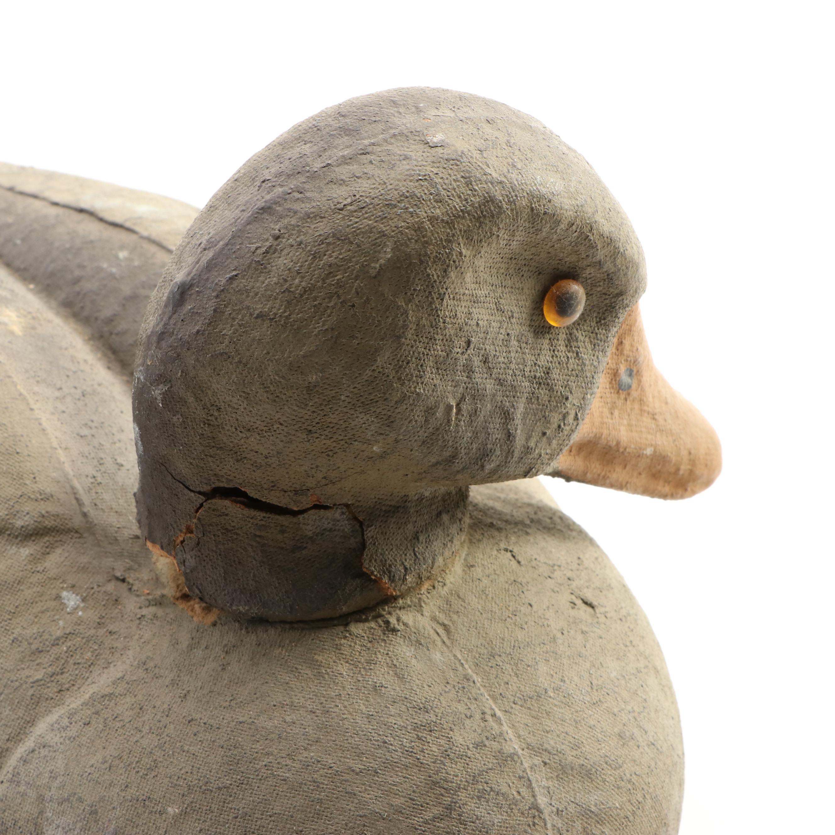 CarryLite Papiermâché Duck Decoys with Glass Eyes, Mid20th Century