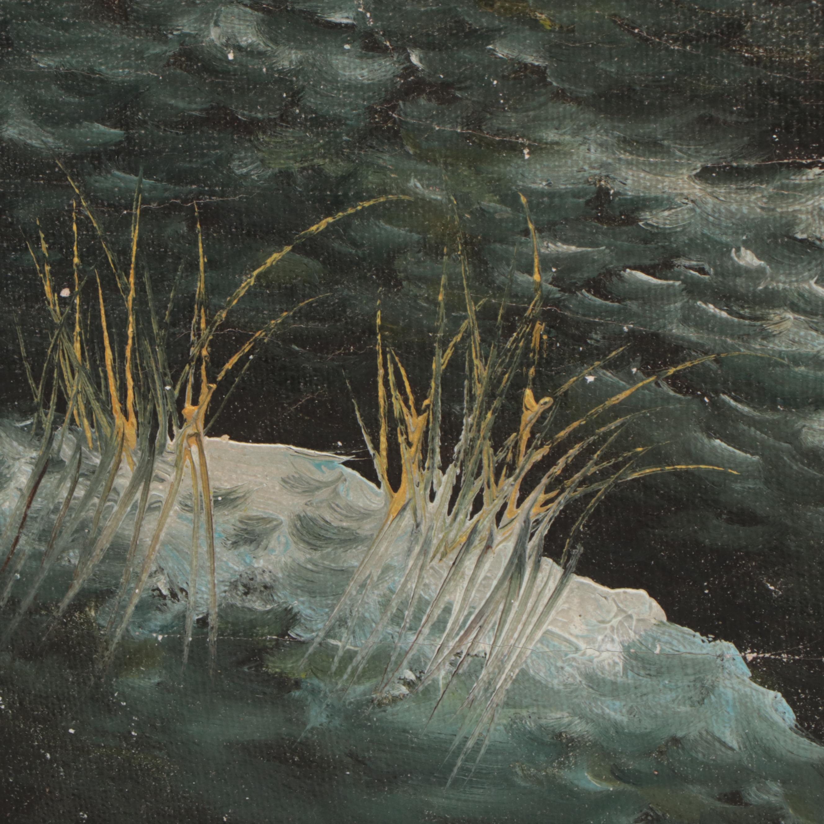 Copeland Oil Painting of Quails in Landscape EBTH