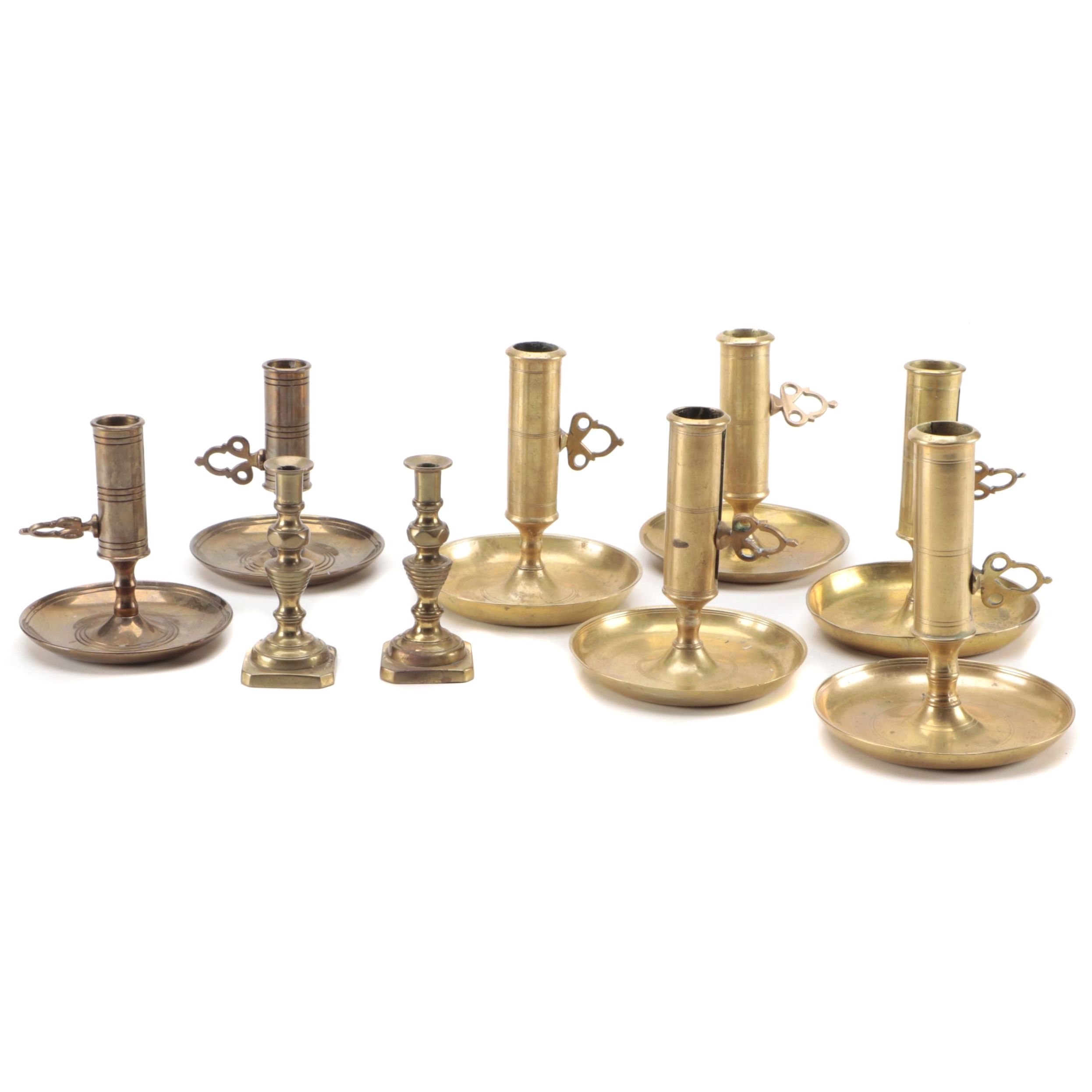 Morrells Gjuteri Mora Malm Swedish and Other Brass Push Up Candlesticks EBTH