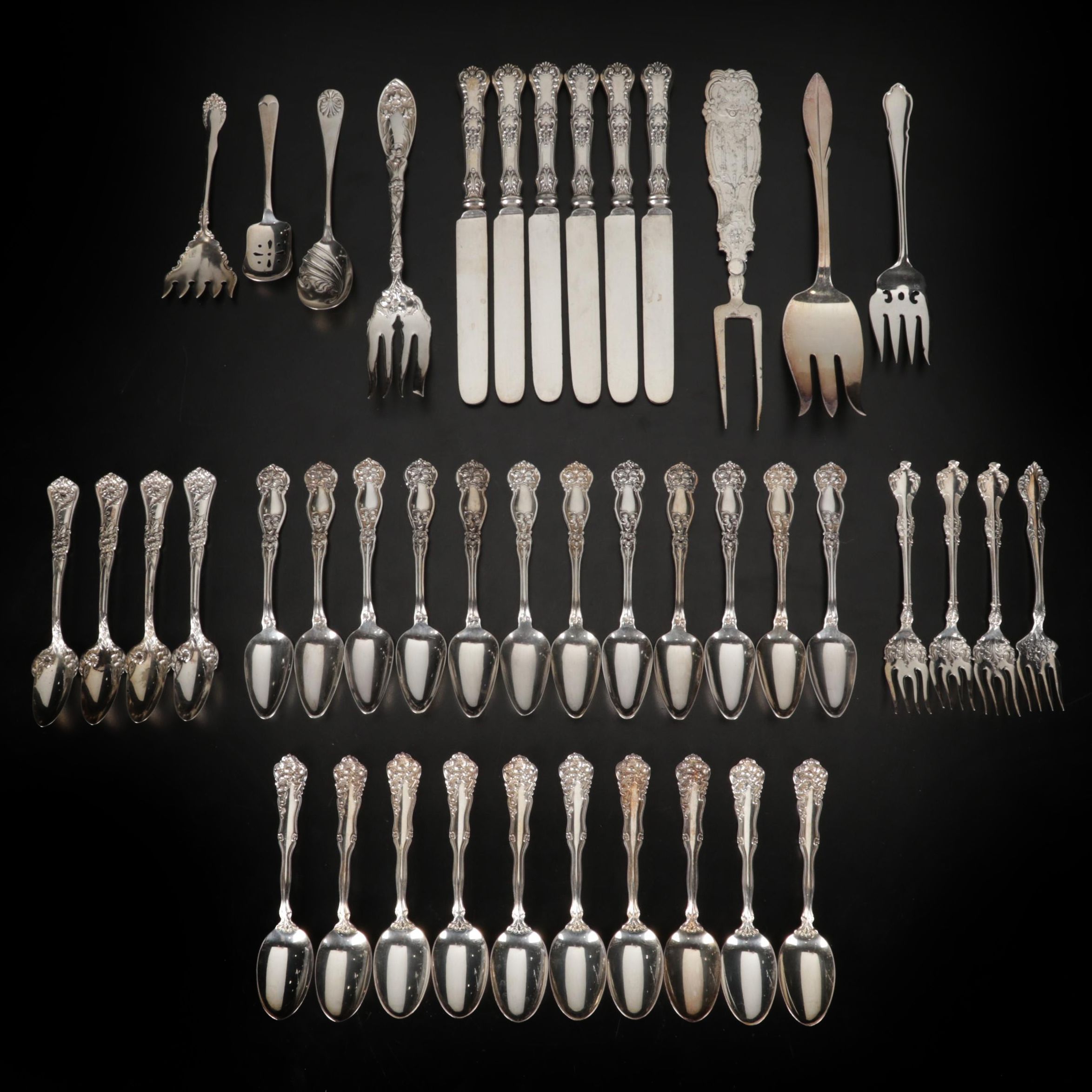 Wm Rogers "Orange Blossom" Grapefruit Spoons with Silver Plate