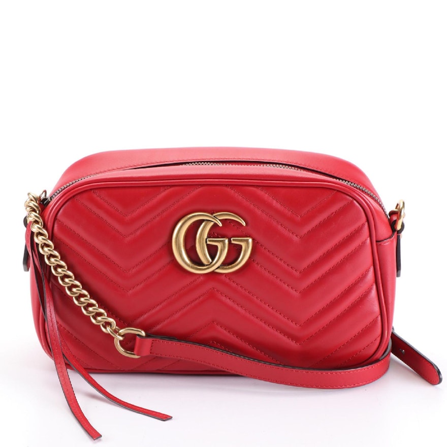 Gucci GG Marmont Crossbody Bag in Matelassé Chevron Leather
