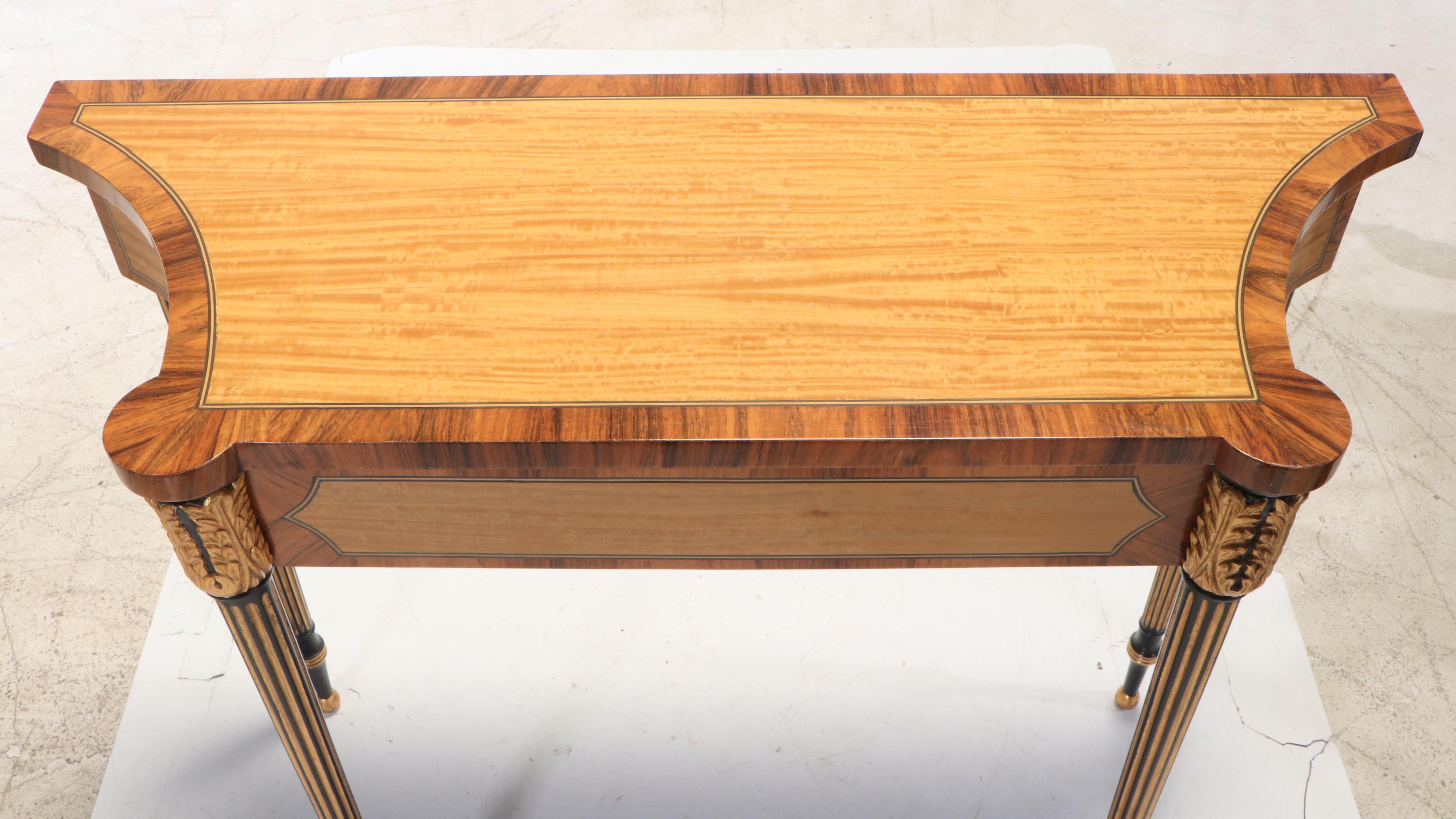 Regency Style Satinwood, Rosewood-Crossbanded, and Parcel-Gilt Console ...