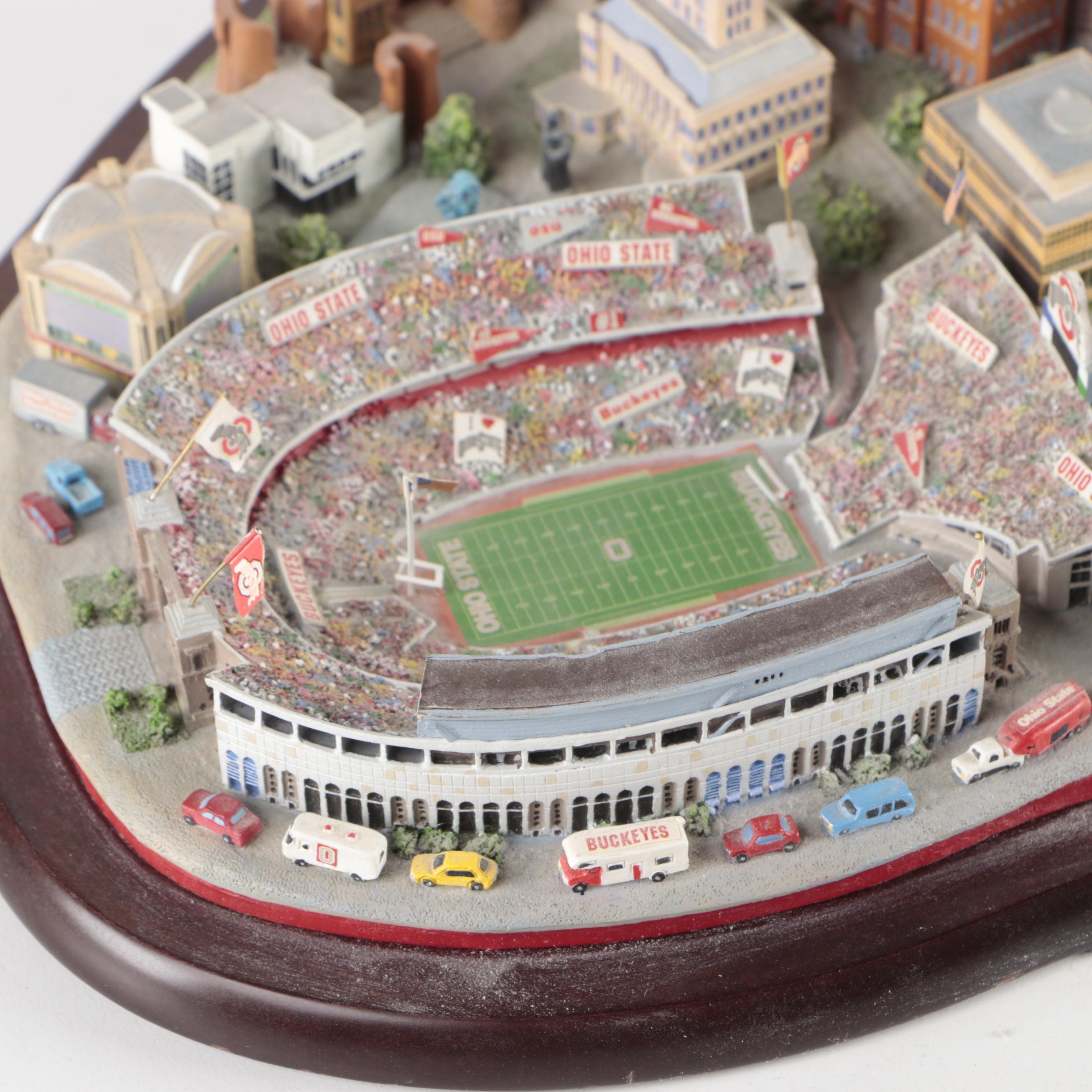 The Danbury Mint OSU Football Stadium Replica with Signed Troy Smith, More Cards EBTH