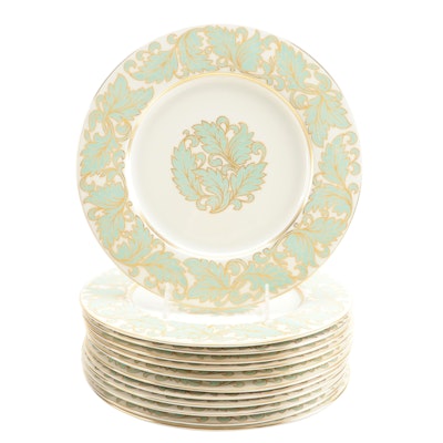 Castleton Foliate Motif Ceramic Dinner Plates, Mid to Late 20th Century