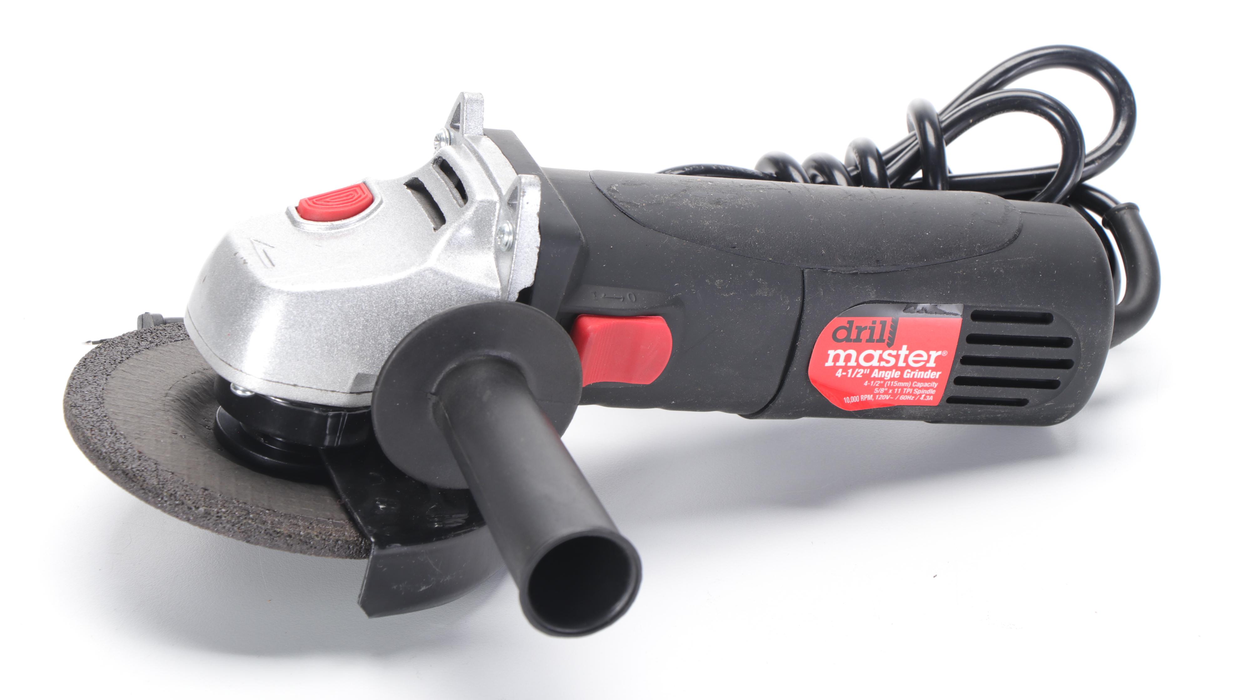 Drill Master Angle Grinder With Ryobi Dremel Tool, Detail Carver and