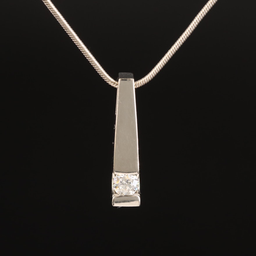 18K John Atencio Polar  0.25 CT Diamond Pendant on 14K Chain Necklace