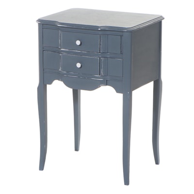 Louis XV Style Painted Two-Drawer Side Table, Early to Mid 20th Century