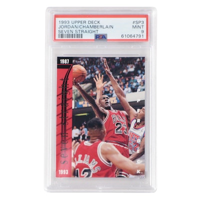1993 Upper Deck Seven Straight Graded Jordan, Chamberlain Basketball Card
