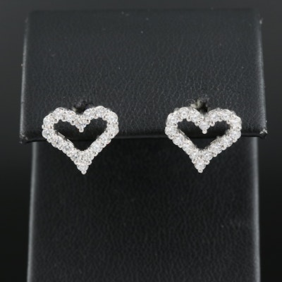 Tiffany & Co. Platinum 0.64 CTW Diamond Heart Earrings