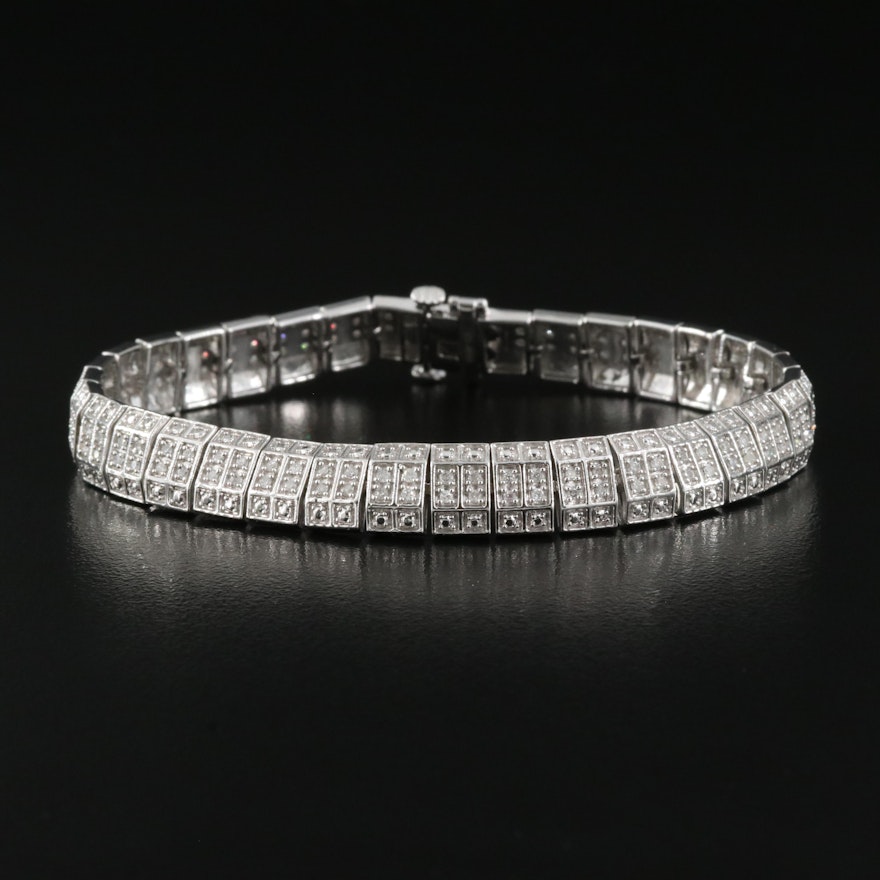 Sterling 1.25 CTW Diamond Panel Bracelet