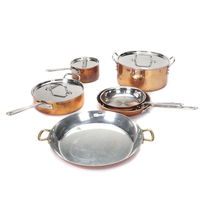 Cuisinart Copper Stockpot, Sauce Pan, Skillets, and French Made Paella Pan