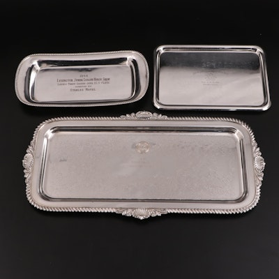 Dodge Scroll Bordered Silver Plate Tray with Other American Horse Trophy Trays