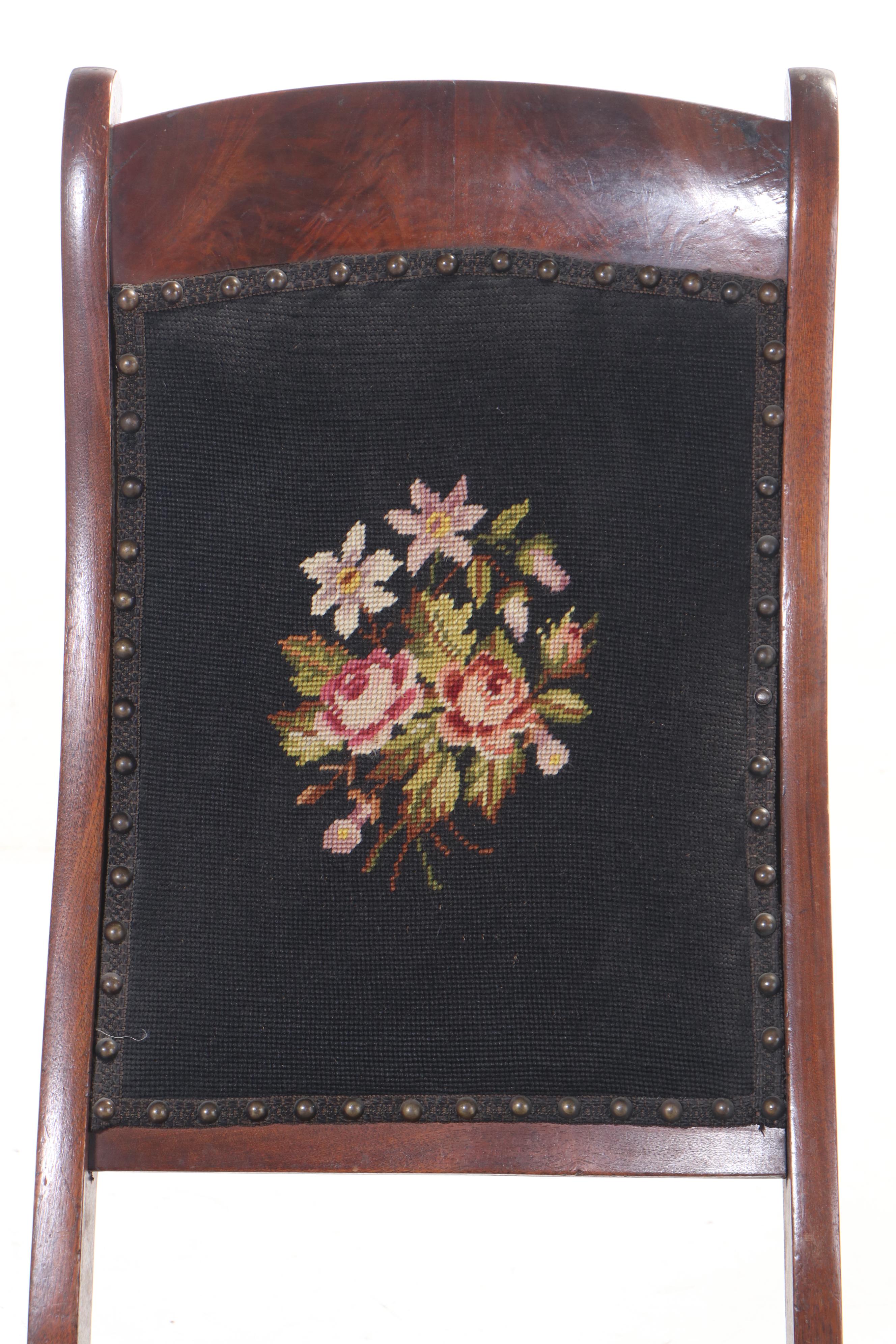 Victorian Mahogany Slipper Rocking Chair with Needlepoint Upholstery EBTH