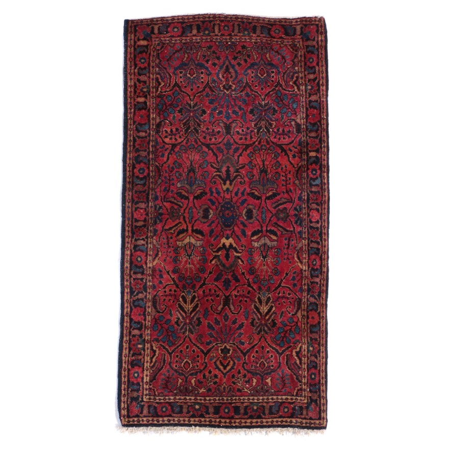 2'1 x 4'2 Hand-Knotted Persian Sarouk Accent Rug
