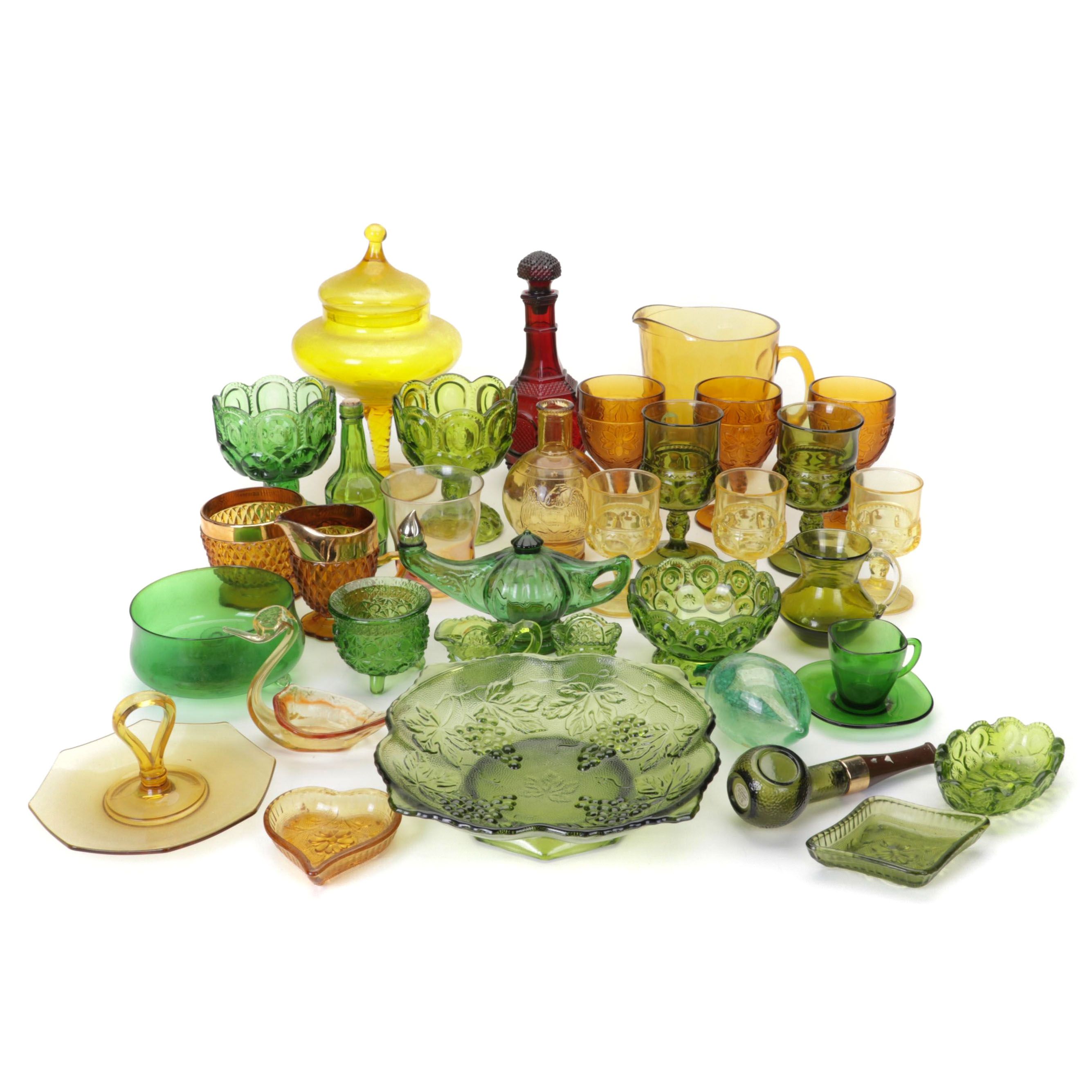 Multicolor HandBlown and Pressed Glass Table Accessories EBTH