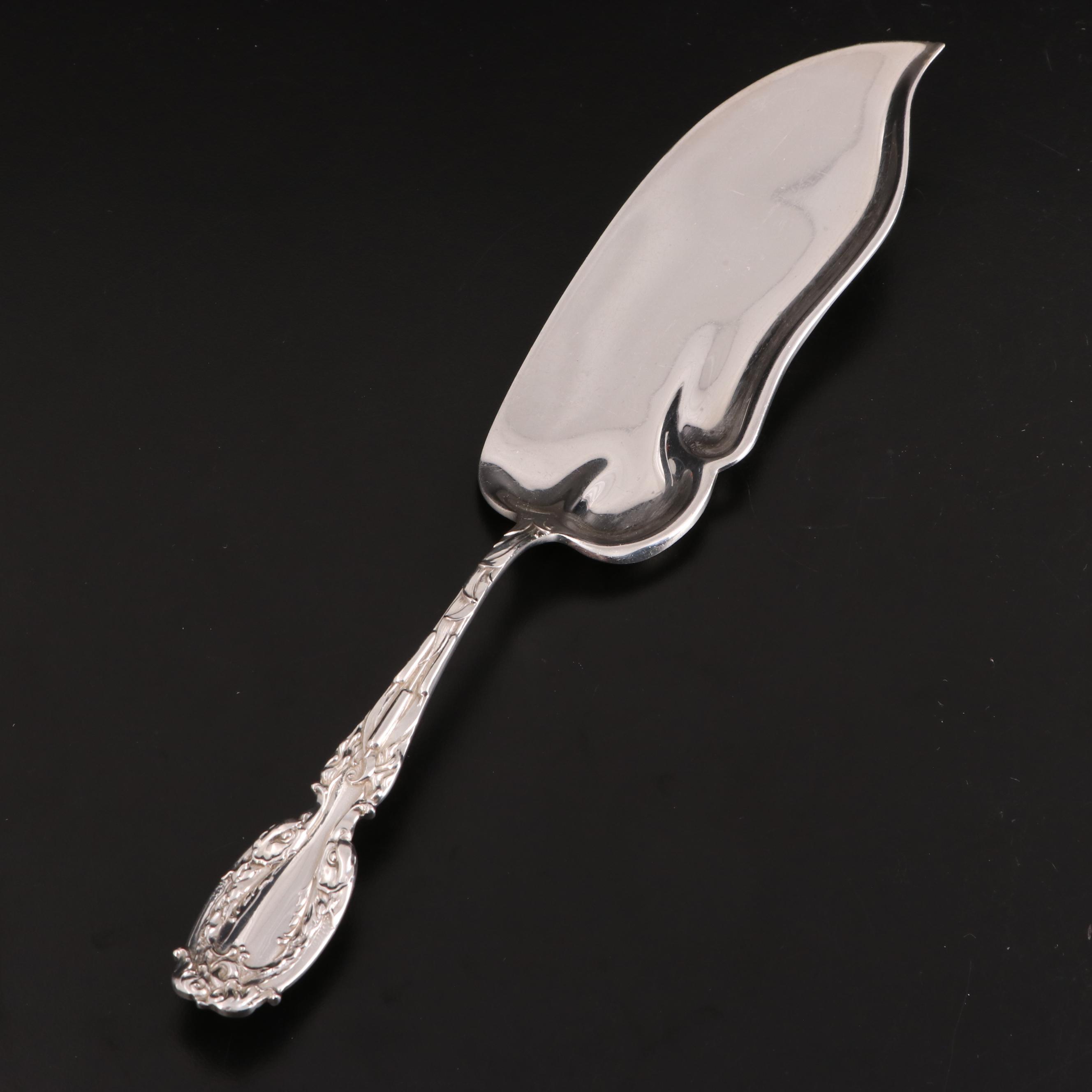 Frank M. Whiting "Cat Tails" Sterling Fish Server with Silver Serving