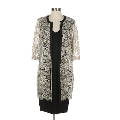 D. Exterior Sleeveless Dress and Lace Coat