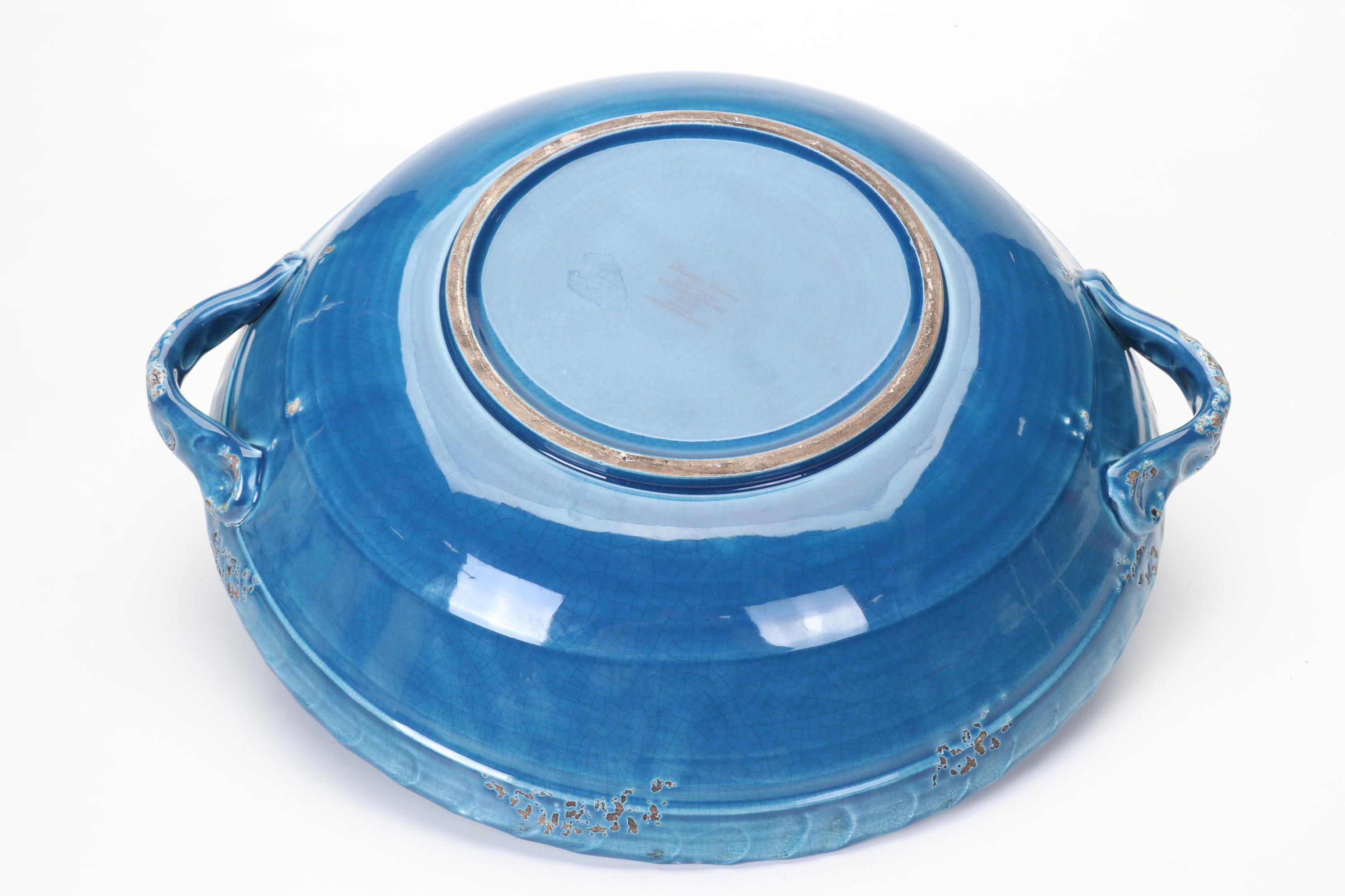 Williams Sonoma "Rustic Italian" Pasta Bowl, With Topiary Urns, Blown