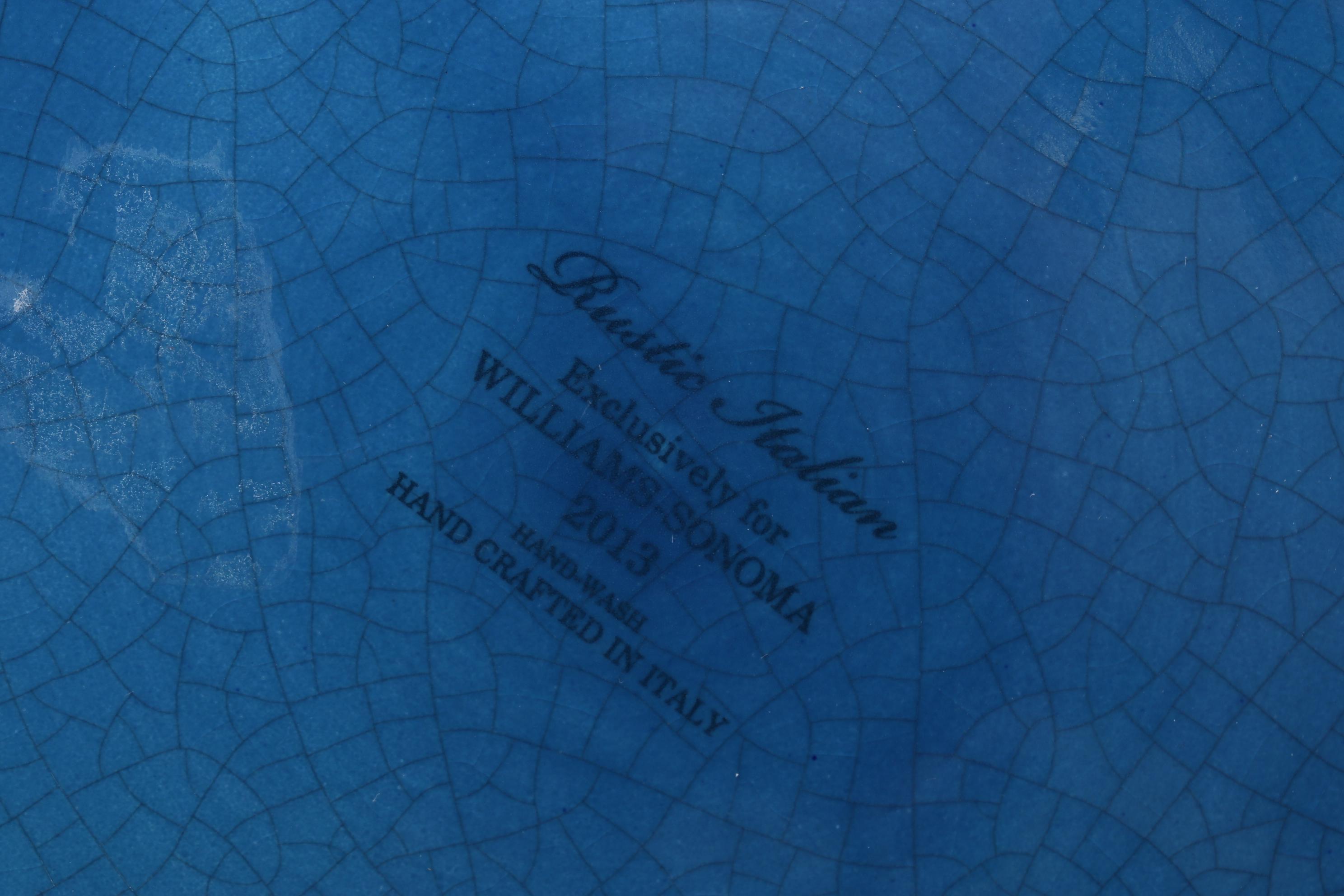 Williams Sonoma "Rustic Italian" Pasta Bowl, With Topiary Urns, Blown