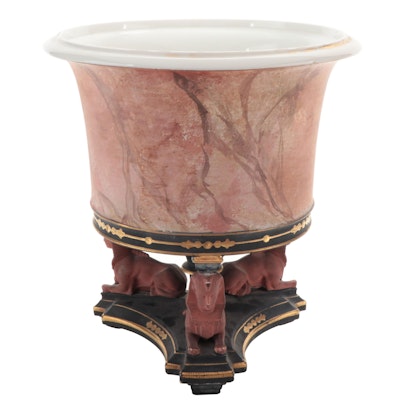 French Empire Style Porcelain Cachepot, 19th Century